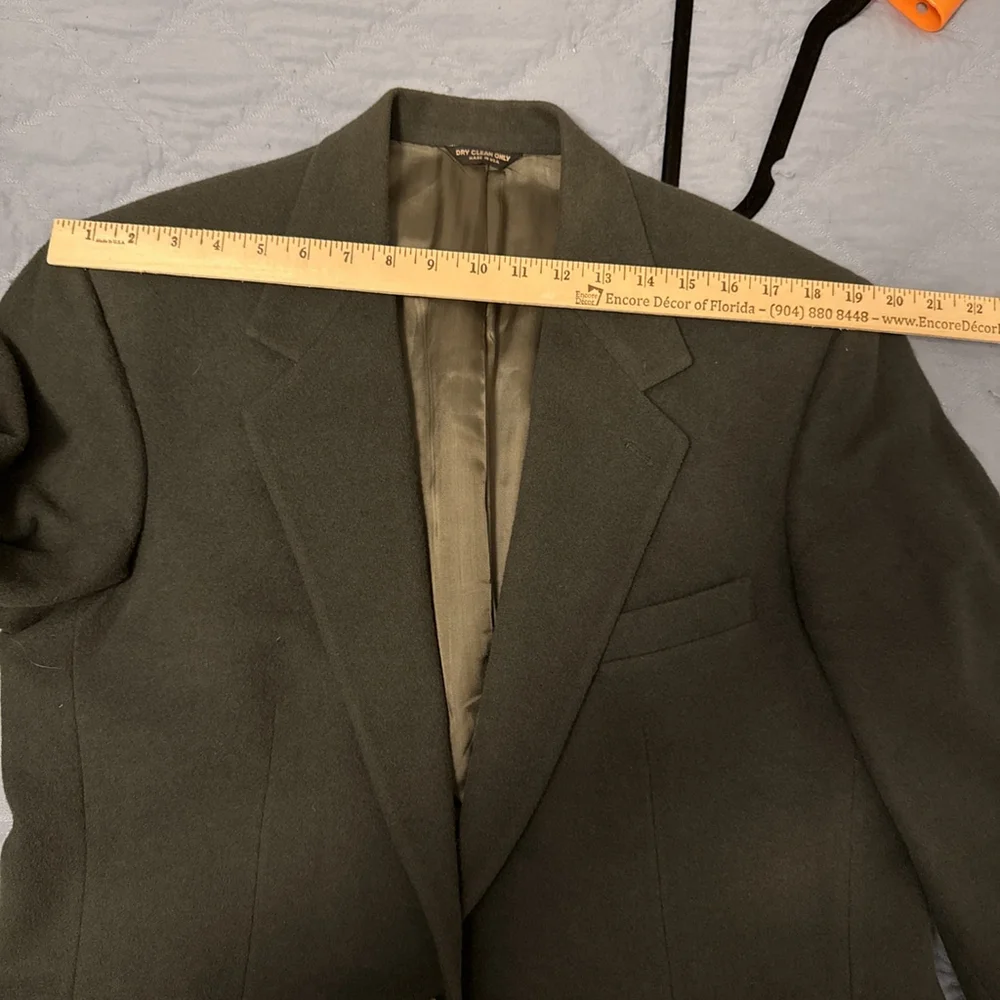 Vintage Bill Blass Men’s 100% Camel Hair Sport Coat Forest Green, Parisian, 40R